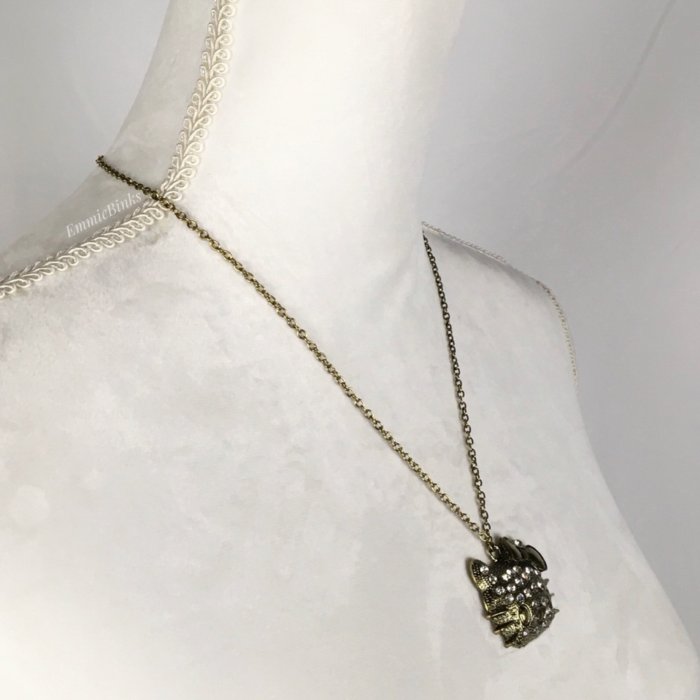 ✨3/$38 NWT Hello Kitty Bronze & Rhinestone Pendant Necklace ~ Bronze Cat Charm - Picture 5 of 11